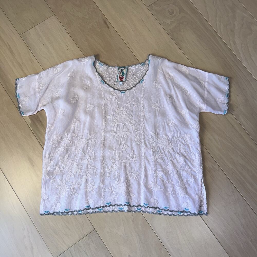 Johnny Was Dolman Blouse Pink Short Sleeve Women’s Small